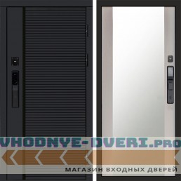 Входная дверь  Smart (Смарт) Black Line Зеркало Лиственница белая